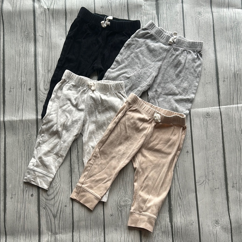 Carter’s 9mo Cozy Bottoms Set - Black, Gray, Tan